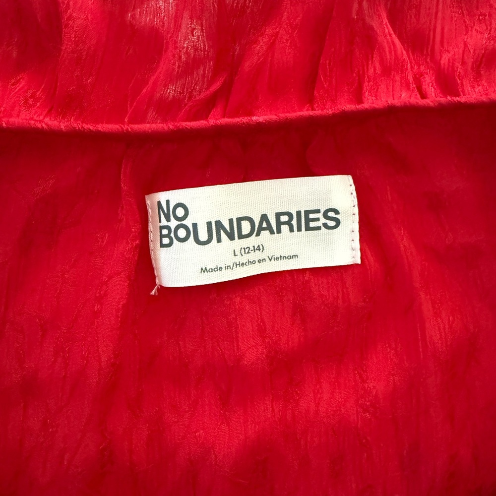 No Boundaries Red Ruffled Blouse Large - Picture 6 of 8